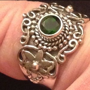🍒Nwt! Genuine RARE Chrome Diopsode .925 Ring